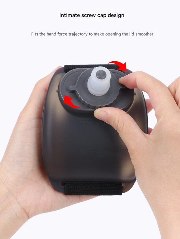 2-Pices Transparent Color Ergonomic Wearable Hydration Flask - Hands-Free Wrist Water Bottle for Running & Sports