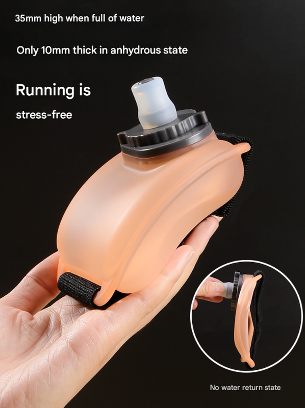 2-Pices Orange Ergonomic Wearable Hydration Flask - Hands-Free Wrist Water Bottle for Running & Sports