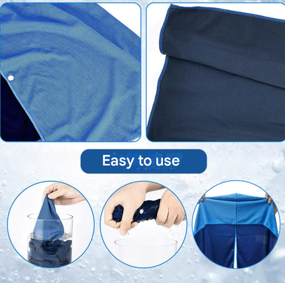 Rose Red 5-Pack Instant Cooling Towel Set - UPF Sun Protection Hooded Ice Towels for Sports & Outdoor Activities