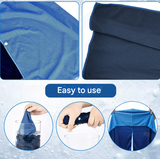 Black 5-Pack Instant Cooling Towel Set - UPF Sun Protection Hooded Ice Towels for Sports & Outdoor Activities - Front View