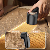 White Digital Display Electric Lint Remover - 3-Speed USB Rechargeable Fabric Shaverc