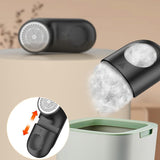 Black Digital Display Electric Lint Remover - 3-Speed USB Rechargeable Fabric Shaverc - Top-Down View