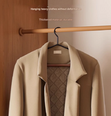 Premium Solid Wood Clothes Hangers Set of 6 - Wide Shoulder Non-Slip Suit Hangers - Front View