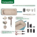 Black Hair Styler Travel Case - Protective Storage Organizer Bag for Dryer, Curling Iron & Accessories - Front View