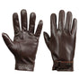 L Dark Brown Premium Men's Genuine Sheepskin Leather Driving & Cycling Gloves