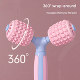 Y-Shaped Dual Roller Massager for Deep Tissue Muscle Relief - Handheld Fascia Tool for Legs & Body - Front View