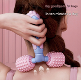 Y-Shaped Dual Roller Massager for Deep Tissue Muscle Relief - Handheld Fascia Tool for Legs & Body - Side View