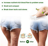 Green Deep Tissue Massage Roller Stick for Muscle Soreness & Recovery - Portable Fascia Release Tool - Side View