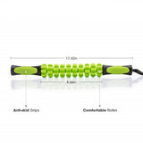 Yellow Deep Tissue Massage Roller Stick for Muscle Soreness & Recovery - Portable Fascia Release Tool - Front View