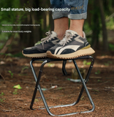 Small Gold Ultralight Portable Folding Camping Stool - Compact Aluminum Chair for Hiking, Fishing & Outdoor Events - Side View