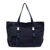 Navy Blue Modern Utility Tote Bag for Women - Large Capacity Shoulder Bag with Detachable Pouch for Work, School & Travel