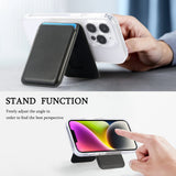 Black Slim Magnetic Card Holder Wallet with Adjustable Kickstand - MagSafe Compatible - Side View