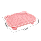 Pink Elevated Cat Litter Trapping Mat - Dual-Layer Scatter Control Tray with Grate
