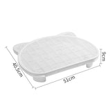 White Elevated Cat Litter Trapping Mat - Dual-Layer Scatter Control Tray with Grate