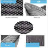 Black Large Double-Layer Cat Litter Trapping Mat - Waterproof EVA Honeycomb Design for Scatter Control (45cm x 60cm) - Front View