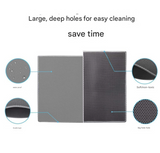 Black Large Double-Layer Cat Litter Trapping Mat - Waterproof EVA Honeycomb Design for Scatter Control (45cm x 60cm) - Side View