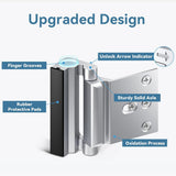 Silver Heavy-Duty Hotel Style Security Door Lock - Childproof Door Reinforcement Latch for Home Safety - Front View