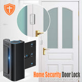 Black Heavy-Duty Hotel Style Security Door Lock - Childproof Door Reinforcement Latch for Home Safety - Side View