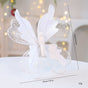 White Large Glitter Butterfly Christmas Ornaments (Set of 2) - Clip-On Decorations for Trees & Wreaths