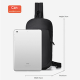 Green Minimalist Anti-Theft Sling Bag for Men & Women - Water-Resistant Crossbody Chest Pack, Fits 9.7-inch Tablet - Front View