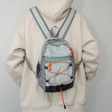 Green Mini Lightweight Drawstring Backpack for Women - Small Casual Travel Daypack