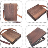 Vintage Writer's Wooden Messenger Box - Artisan Crossbody Satchel for Artists and Creatives - Top-Down View