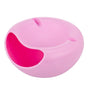 Pink Creative Lazy Snack Bowl with Phone Holder - Dual-Layer Dish for Nuts & Seeds