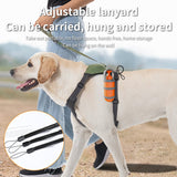 Orange and grey Hygienic Portable Dog Pooper Scooper with Integrated Bag Dispenser - Effortless Pet Waste Cleanup - Top-Down View