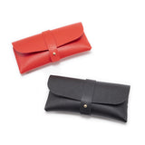 3-Piece White Chic & Sleek PU Leather Soft Eyeglass Case - Protective Pouch for Sunglasses & Reading Glasses - Front View
