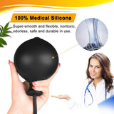 Black Classic Inflatable Butt Plug - Large Silicone Dilator - Top-Down View