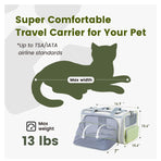 Gray Green Lightweight Foldable Pet Carrier with Straps