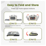 Blue Lightweight Foldable Pet Carrier with Straps - Front View