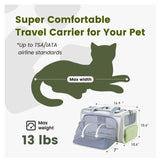 Blue Lightweight Foldable Pet Carrier with Straps - Side View