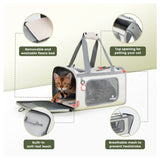 Blue Lightweight Foldable Pet Carrier with Straps - Top-Down View