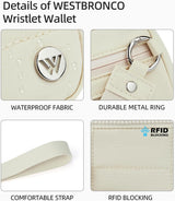 Khaki Elegant WESTBRONCO Quilted Phone Bag Wallet - 45-Degree Angle