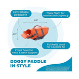 Orange Adjustable Granby Dog Life Vest for Swimming - Side View