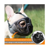 Black Adjustable Breathable Mesh Dog Muzzle for Short-Nosed Breeds(Size L) - Front View