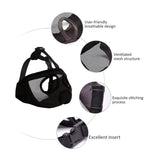 Black Adjustable Breathable Mesh Dog Muzzle for Short-Nosed Breeds(Size L) - Top-Down View
