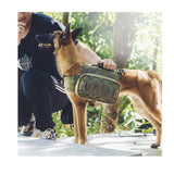Black Durable Dog Saddle Bag Harness for Outdoor Adventures - Top-Down View