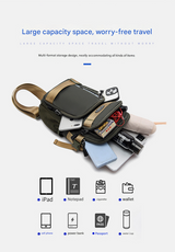 Black Stylish Multi-Functional Men's Chest Bag - Lightweight Crossbody Sling Pack - Front View