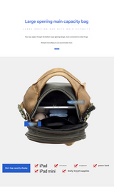 Army Green Stylish Multi-Functional Men's Chest Bag - Lightweight Crossbody Sling Pack - Side View