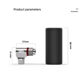 Black Portable CO2 Bike Tire Inflator with Nozzle - Quick Inflation for Road and Mountain Bikes - Side View