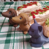 Dark Brown Creative Dachshund Hot Dog Tray - Cute Dog-Shaped Sandwich Holder with 3D Decor - Side View