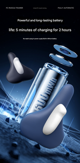 Blue Advanced Electric Kegel Trainer - Unisex PC Muscle Exerciser - Side View