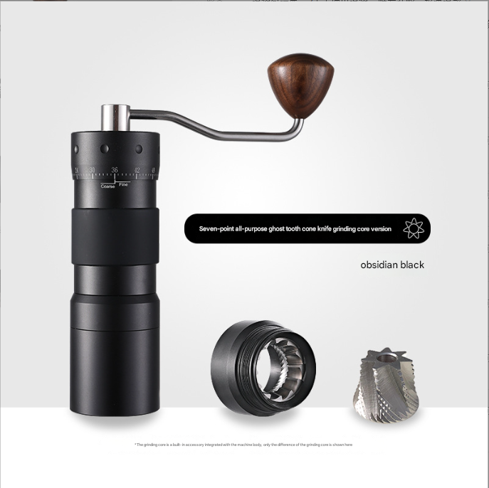 Black Premium 7-Star Manual Coffee Grinder - Portable Bean Mil(R50pro)