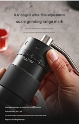 Black Premium 7-Star Manual Coffee Grinder - Portable Bean Mil(R50pro) - Front View