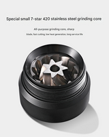 Grey Premium 7-Star Manual Coffee Grinder - Portable Bean Mil(R50pro) - Side View