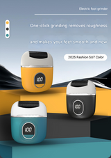 Black Smart Digital Electric Foot File - Automatic Dead Skin Remover - Front View