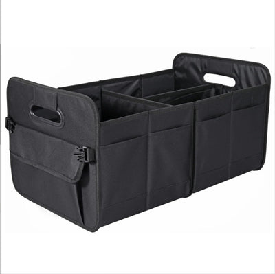 Black Car Storage Box - Foldable Waterproof Trunk Organizer