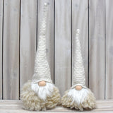 Off White Charming Handcrafted Christmas Gnome - Nordic Tomte Plush Figurine for Holiday Decor(14*14*48cm) - Front View